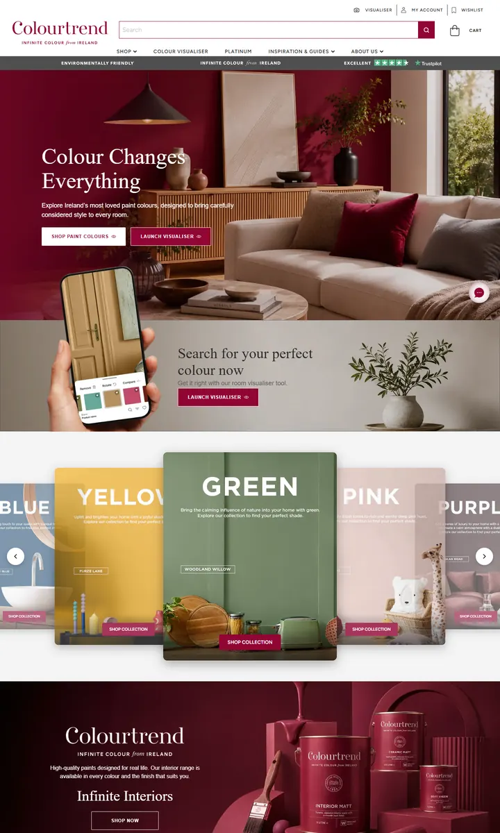 Colourtrend homepage on a desktop screen