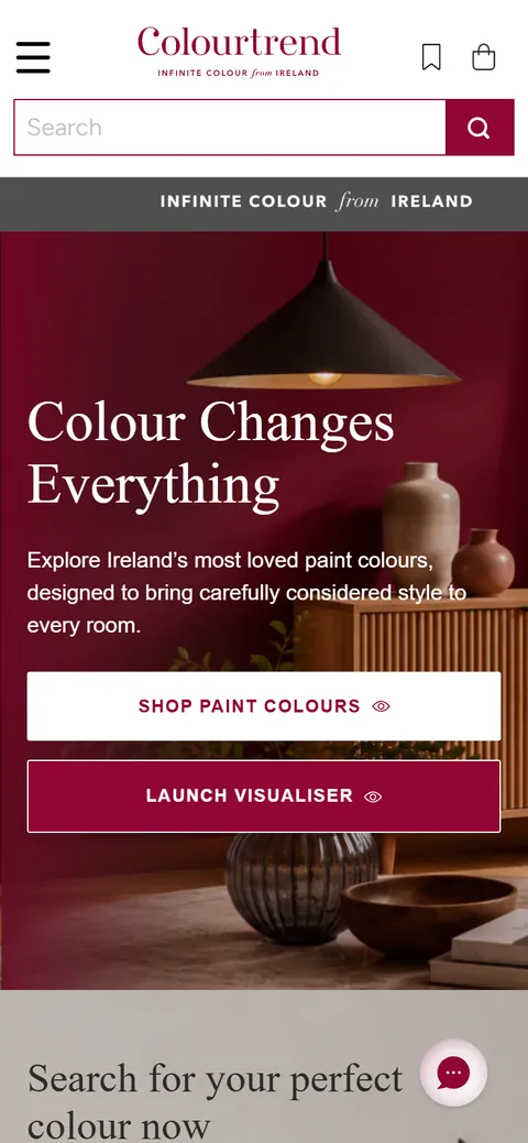Colourtrend homepage on a phone