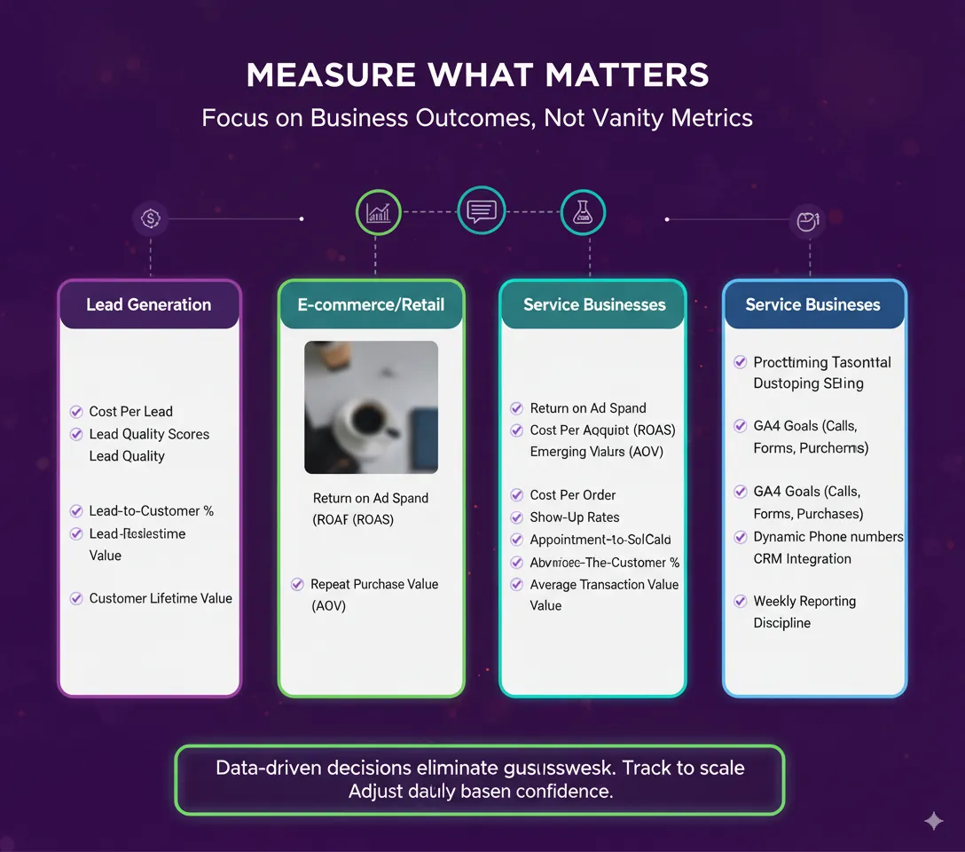 Measure what matters: lead generation, ecommerce, service and repeat-business metrics Measure what matters: lead generation, ecommerce, service and repeat-business metrics