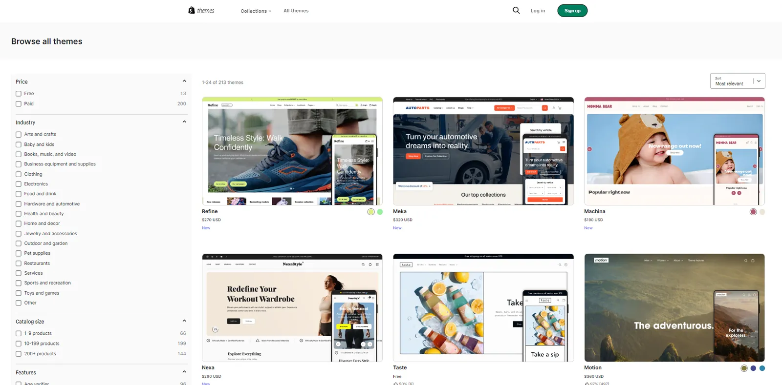 A screenshot of Shopify Ireland themes A screenshot of Shopify Ireland themes