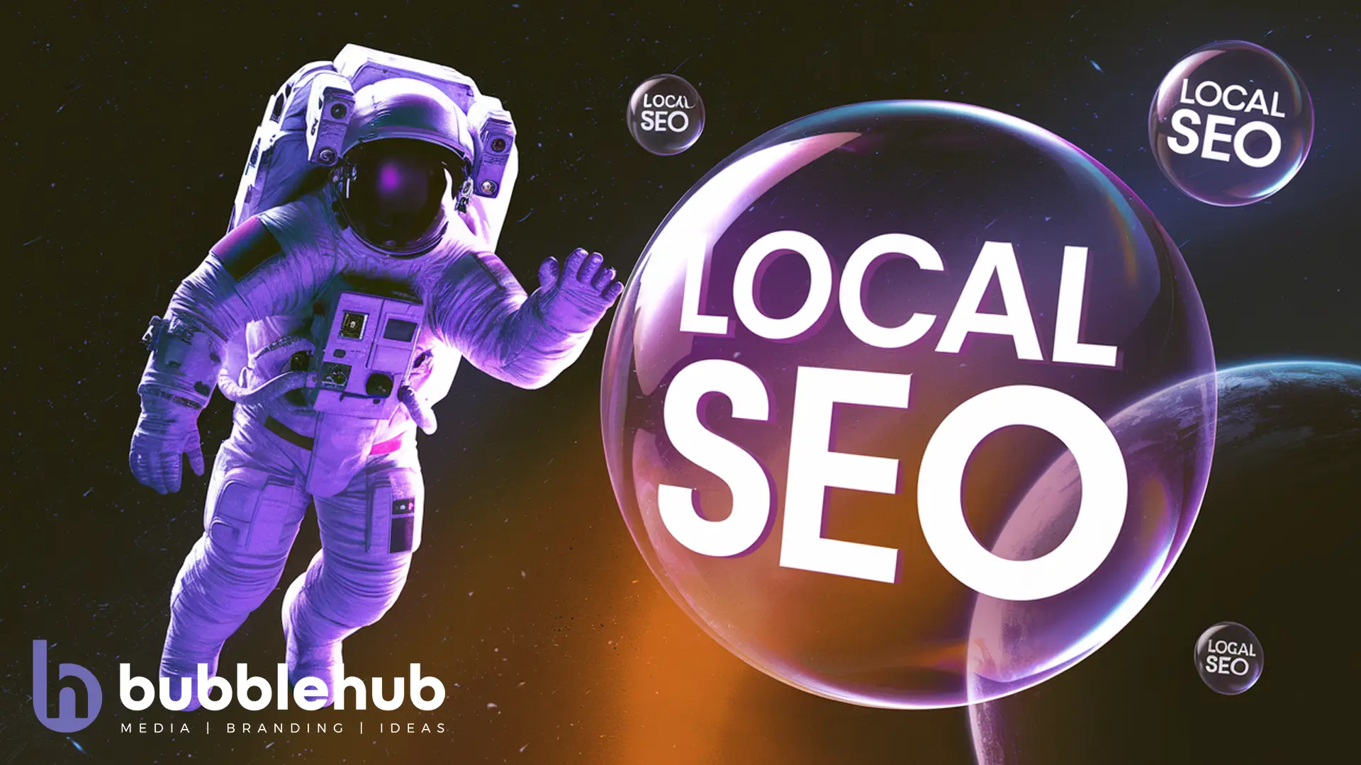 an astronaut with Local SEO for Shopify in bold letters an astronaut with Local SEO for Shopify in bold letters