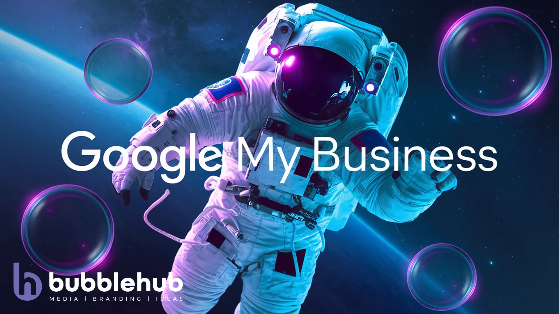 Bubblehub astronaut with bold letters Google my Business for shopify stores Bubblehub astronaut with bold letters Google my Business for shopify stores