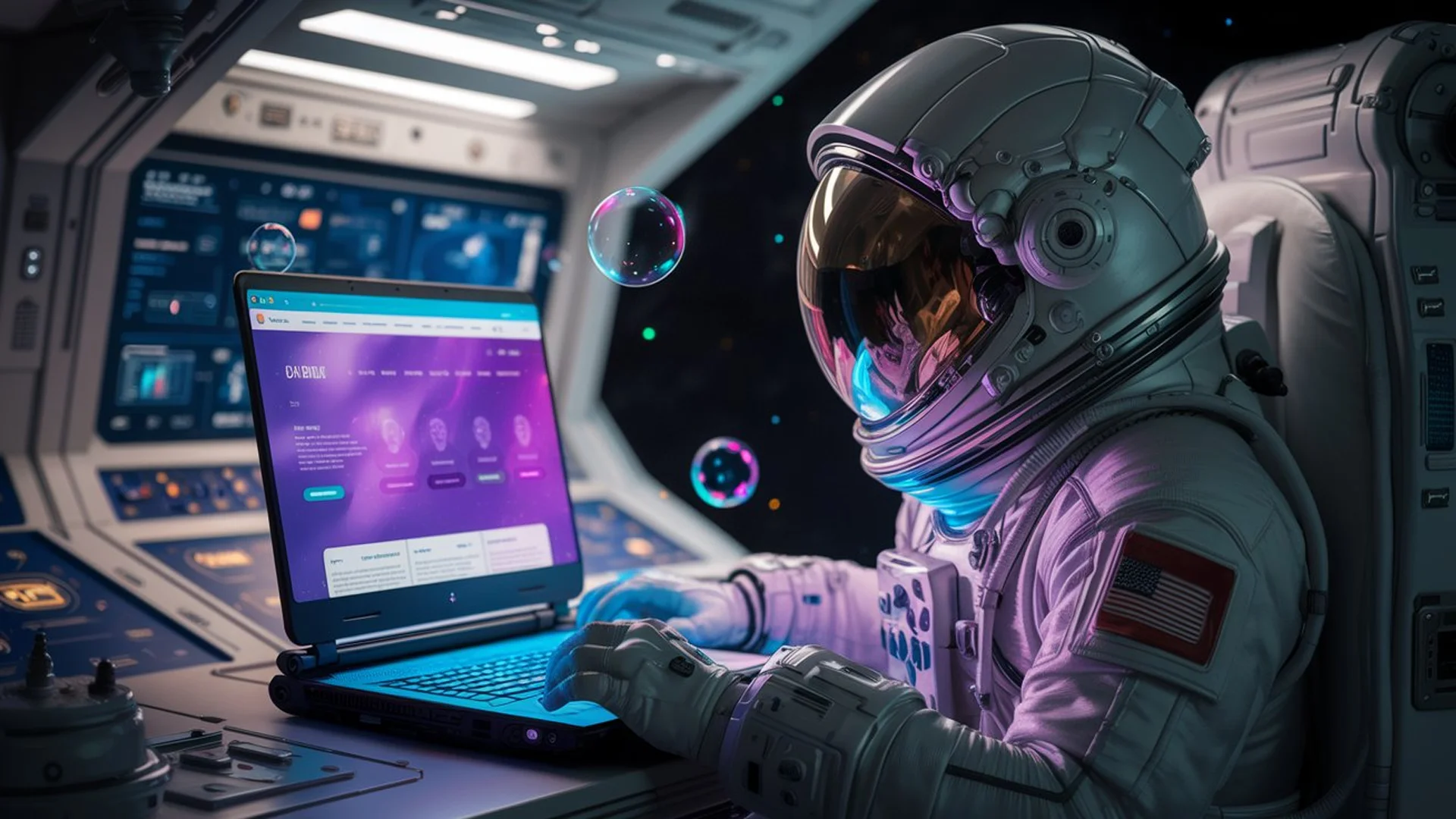 an image of an astronaut using a laptop doing internal linking of a website an image of an astronaut using a laptop doing internal linking of a website