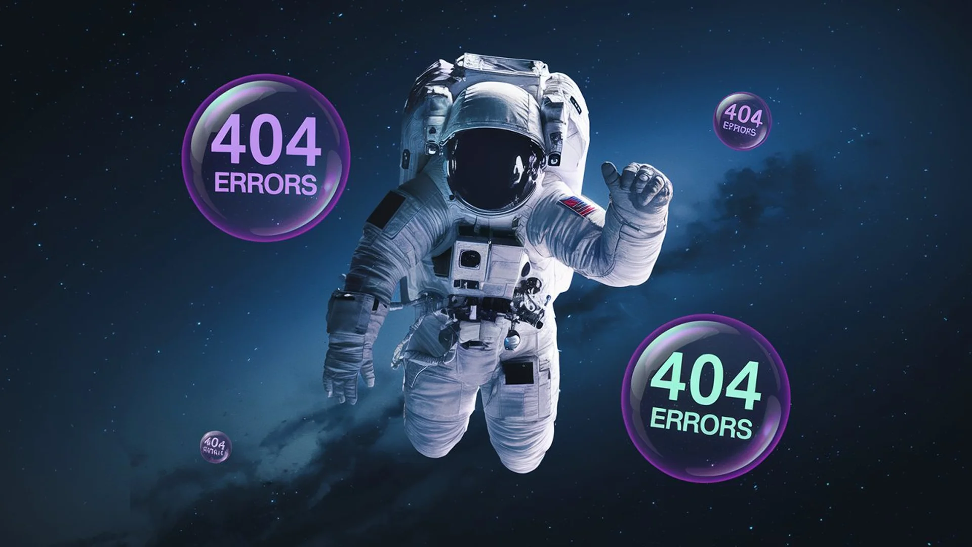 an image of an astronaut showing 404 Errors an image of an astronaut showing 404 Errors