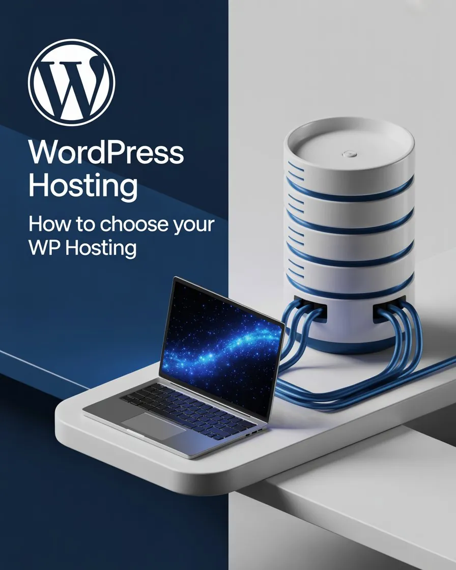 A sleek product focused advertisement for migrationg from square space Choosing a WordPress host