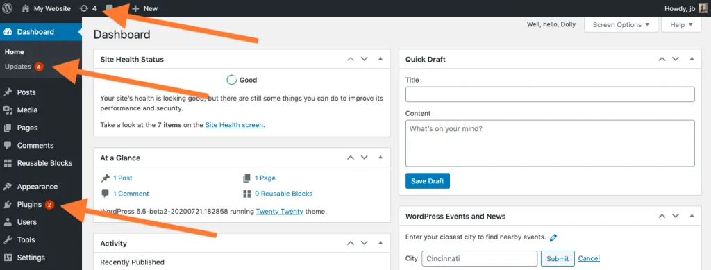 Auto updates wordpress