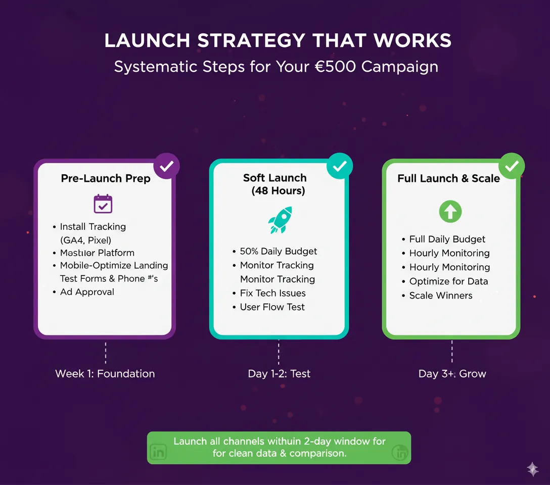 Launch strategy that works: pre-launch preparation, a 48-hour soft launch, then full launch and Launch strategy that works: pre-launch preparation, a 48-hour soft launch, then full launch and scale