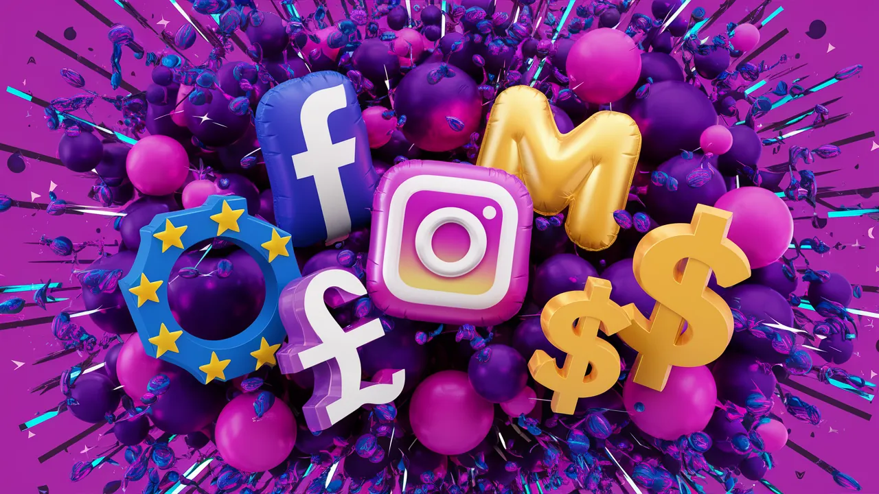 image showing how much facebook ads cost, the image has the facebook and instagram signs as image showing how much facebook ads cost, the image has the facebook and instagram signs as inflatable balloons