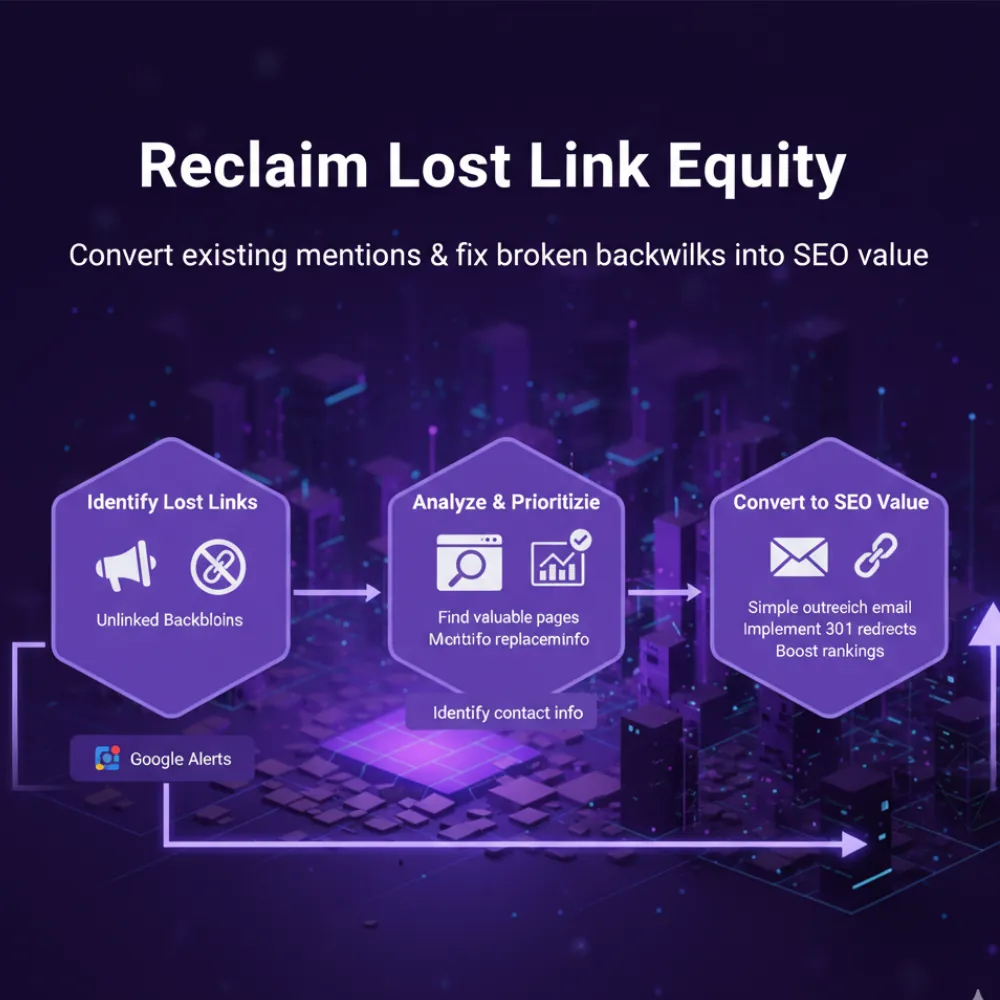 Reclaim lost link equity: identify lost links, analyse and prioritise, then convert mentions and Reclaim lost link equity: identify lost links, analyse and prioritise, then convert mentions and broken backlinks into SEO value
